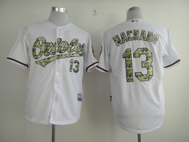 Men Baltimore Orioles #13 Machado White Camo MLB Jerseys